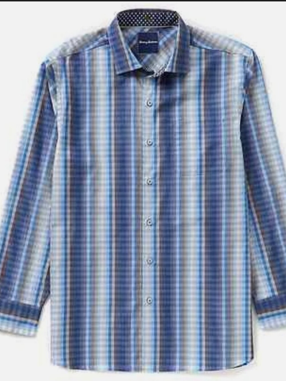 TOMMYBAHAMA  "SURF TO SYDNEY" MEN'S "SURF BLUE" CHECKERED LONG SLEEVE SHIRT